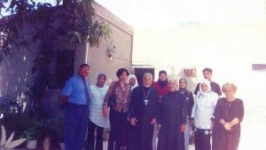 Patriarch Estefanos welcoming Palestinian Physicians and nurses attending NFP course